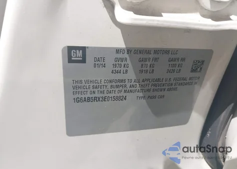 2014 Cadillac Ats Luxury из США, поврежденный, VIN 1G6AB5RX3E0158824